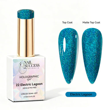 Electric lagoon gel polish holographic gel polish NSI Australia