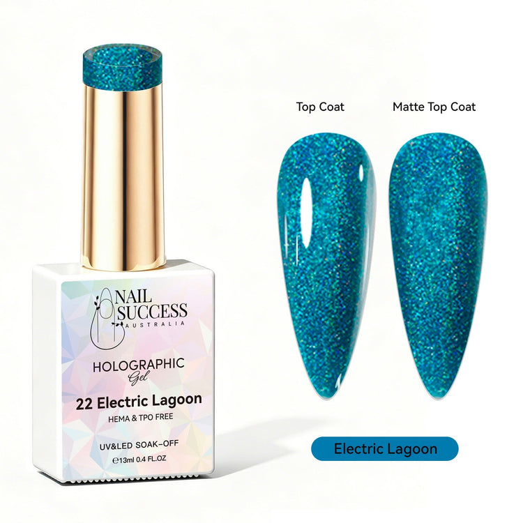 Electric lagoon gel polish holographic gel polish NSI Australia