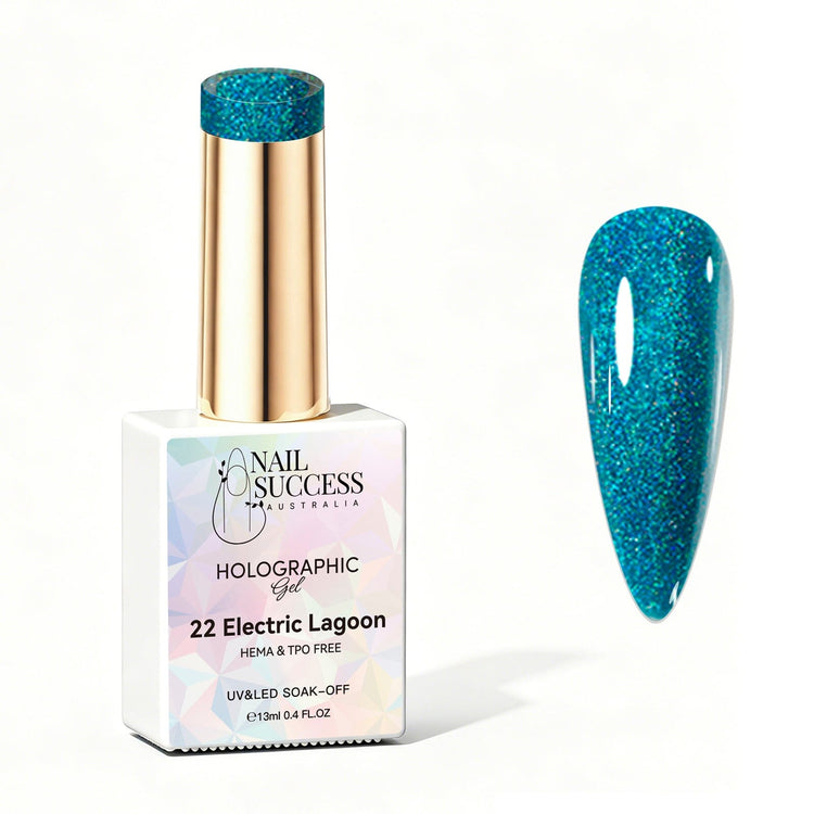 Electric lagoon gel polish holographic gel polish NSI Australia