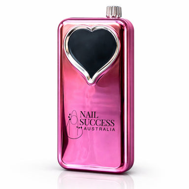 Pink electric nail file control box by Nail Success Australia with heart-shaped display panel and silver control dial