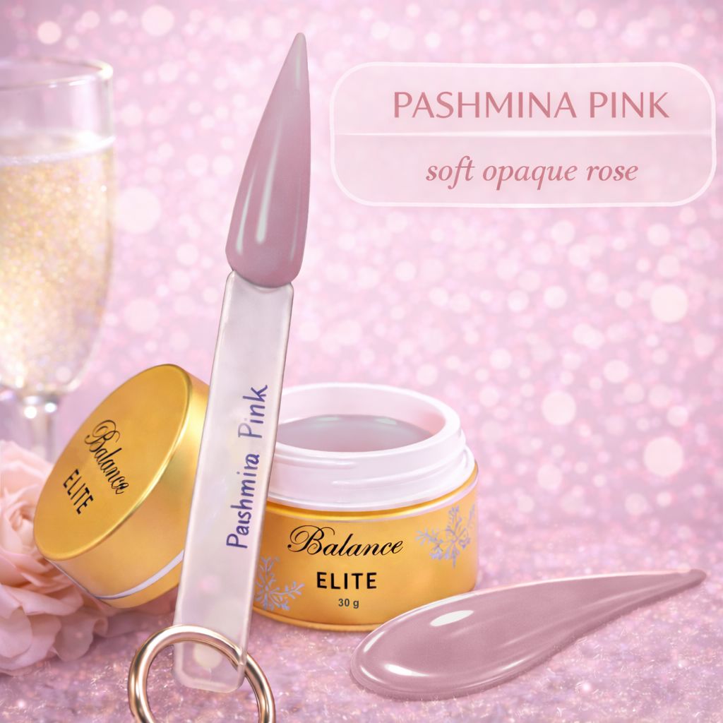 UV nail sculpting gel jar with Pashmina Pink spatula and swatch