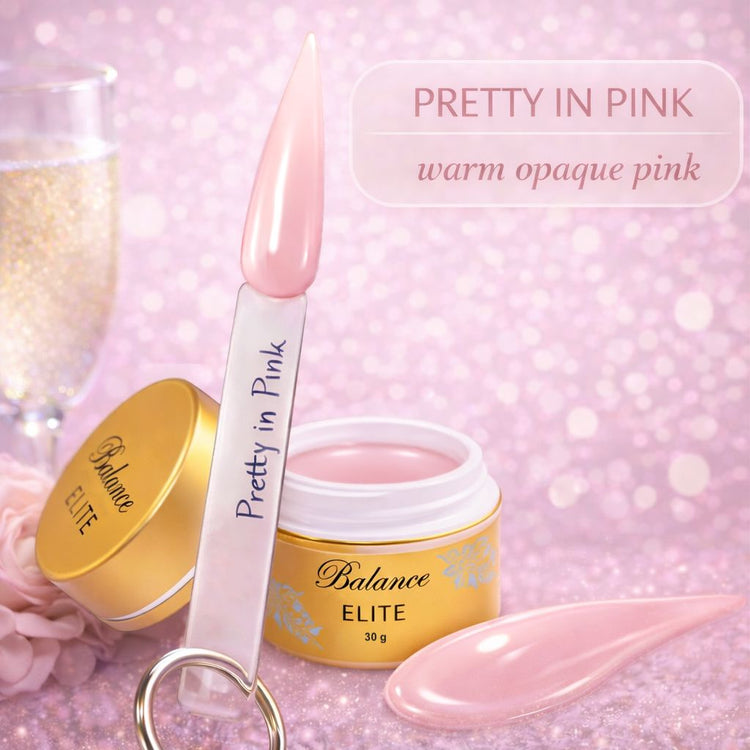 UV nail sculpting gel jar with Pretty in Pink spatula and swatch