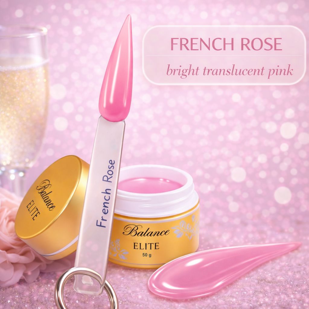 UV nail sculpting gel jar with French Rose spatula and swatch