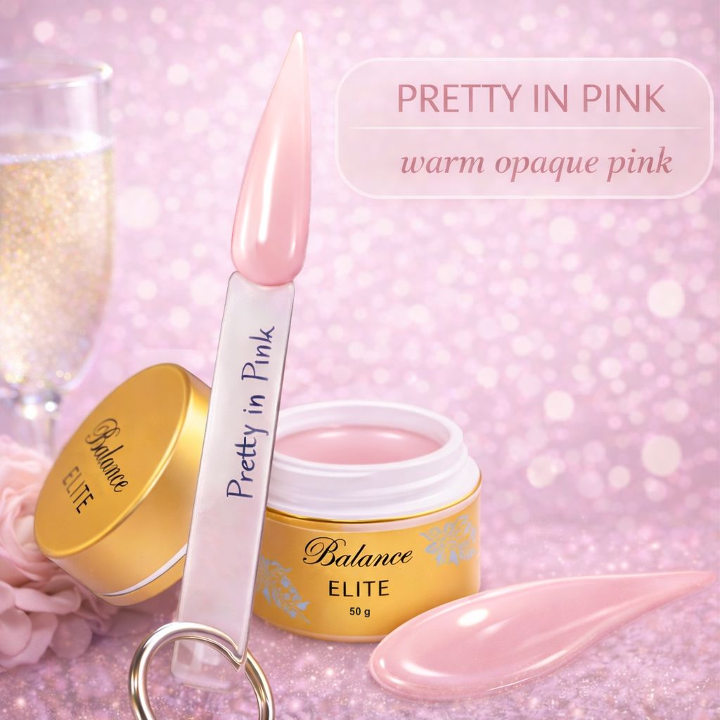 UV nail sculpting gel jar with Pretty In Pink spatula and swatch
