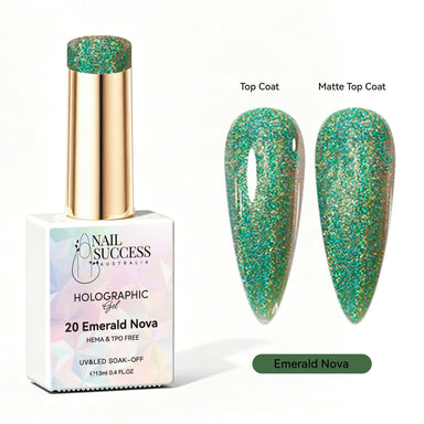 Emerald nova gel polish holographic gel polish NSI Australia