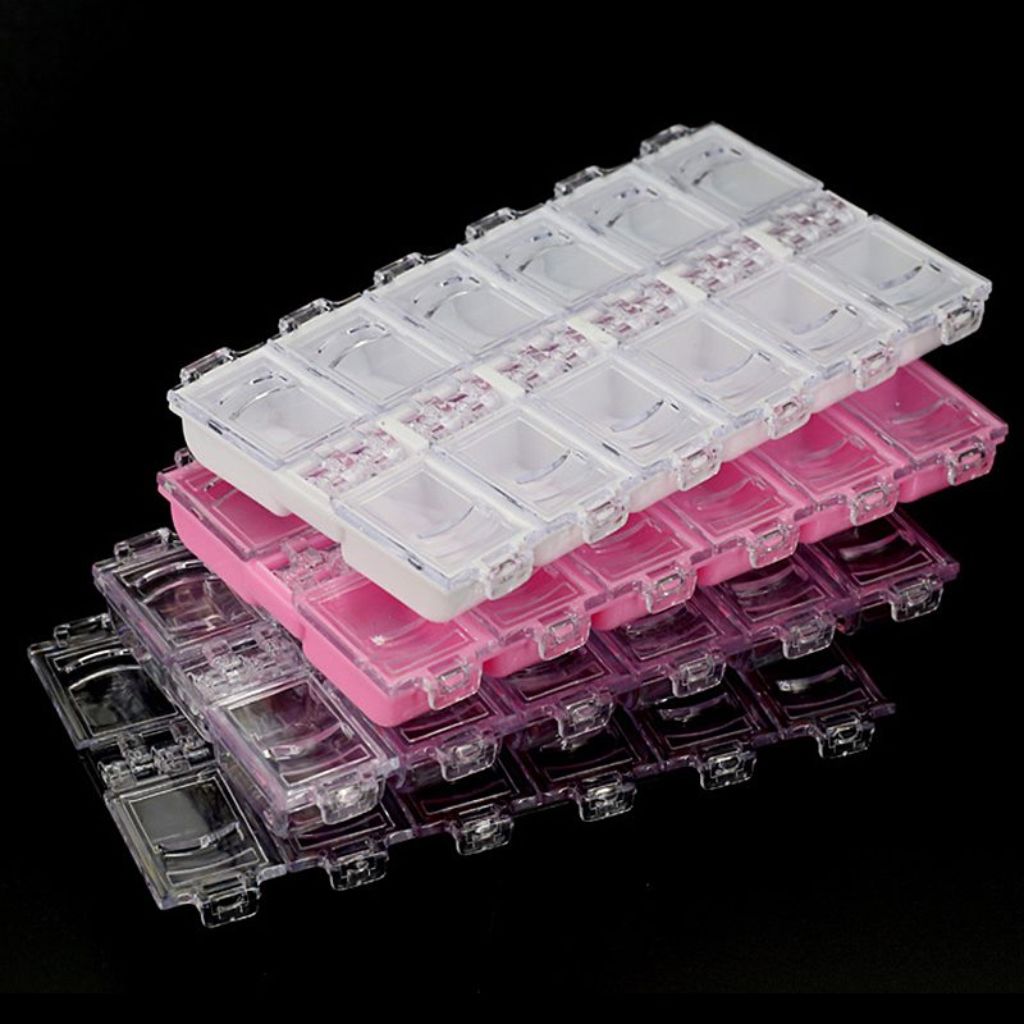 NSI Australia 12-Grid Nail Art Storage Tray—empty organizer box for rhinestones, charms and beads