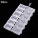 NSI Australia 12-Grid Nail Art Storage Tray—white organizer with clear lids for rhinestones, charms and beads
