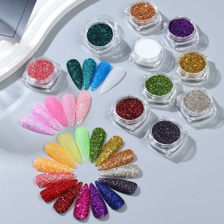 Fine Glitter Nail Art - Set 24pcs Jar