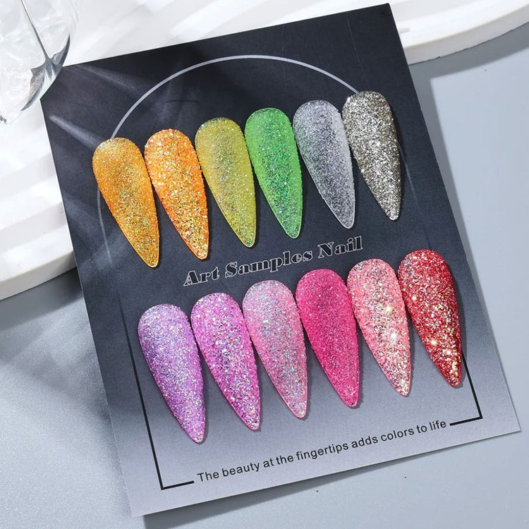 Fine Glitter Nail Art - Set 24pcs Jar