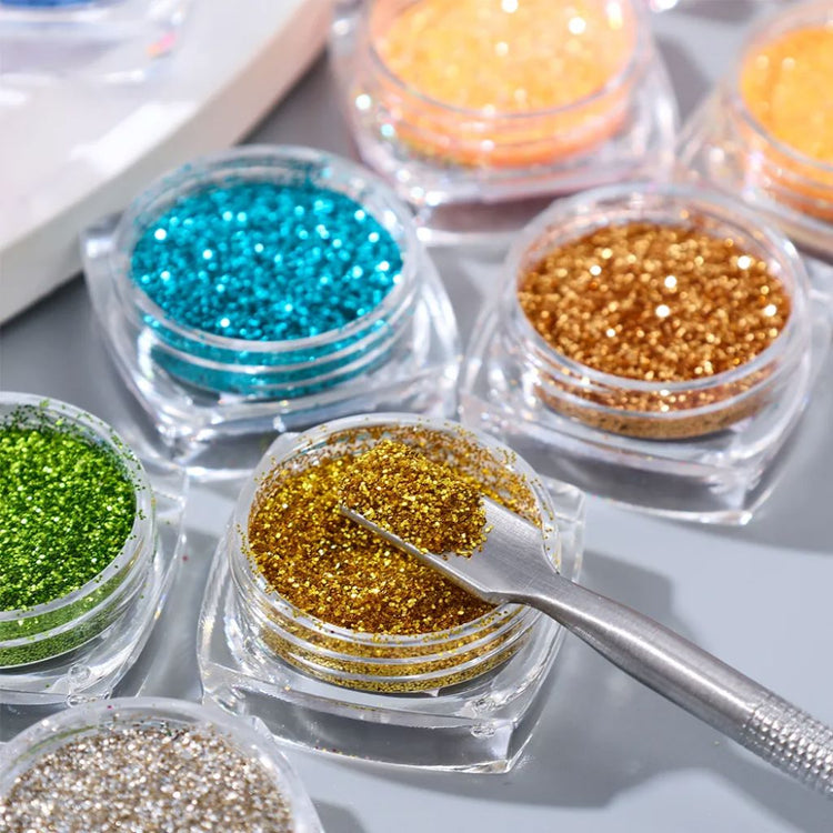 Fine Glitter Nail Art - Set 24pcs Jar