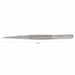 Fine point stainless steel tweezer 16.5cm long nail tool with measurement guide for precise salon manicure and nail art application