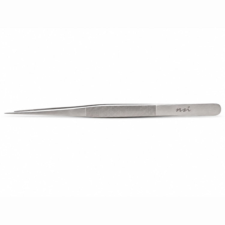 Fine point stainless steel tweezer 16.5cm long nail tool for precise salon manicure and nail art application