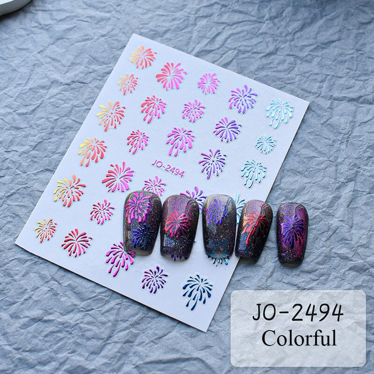 Fireworks Nail Art StickersColourful