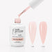 First Blush Rubber Base Gel - open bottle with brush and swatches