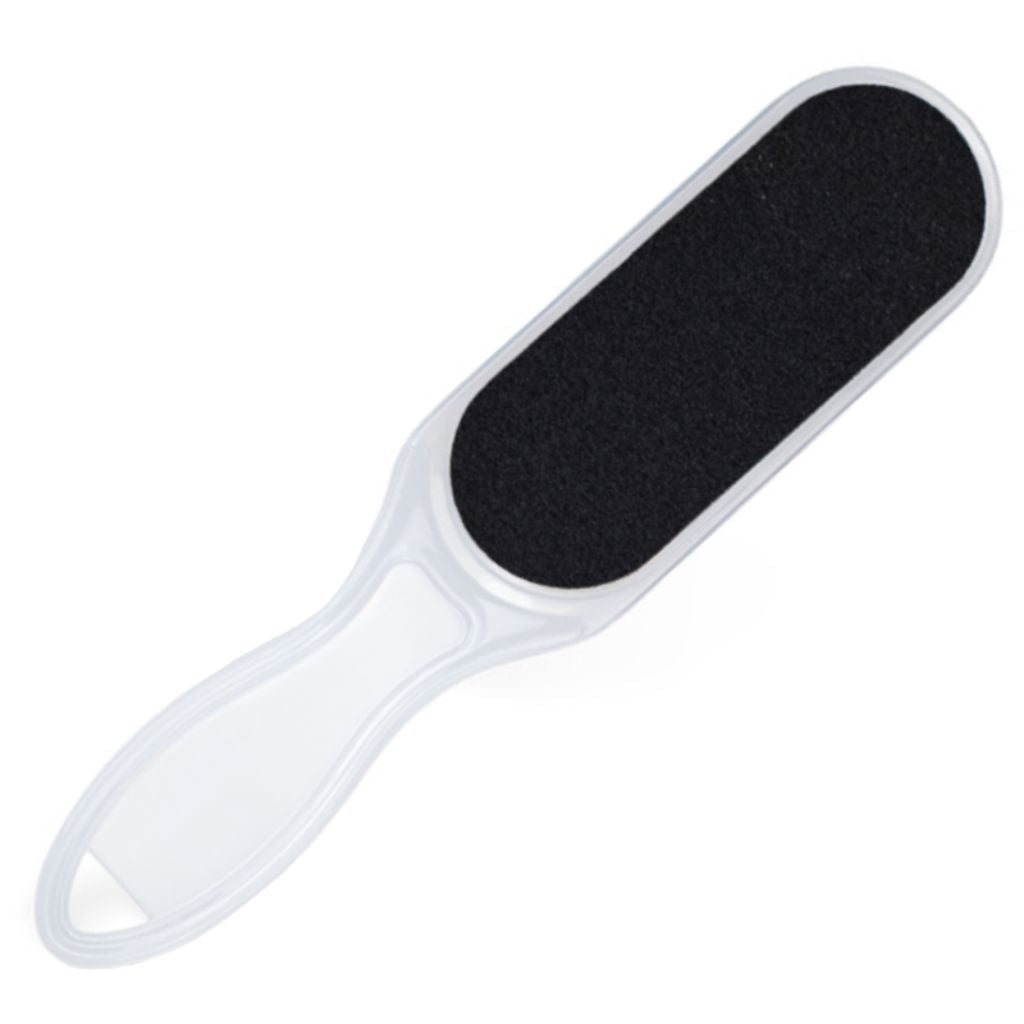 White double-sided foot file with black coarse grit for callus removal