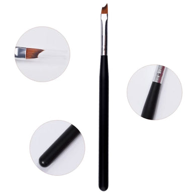 French smile line nail brush with angled bristles and black handle — NSI Australia