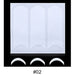 French tip nail guide stickers sheet with three columns of curved white guide strips and three sample strips below on a black background, labeled #02