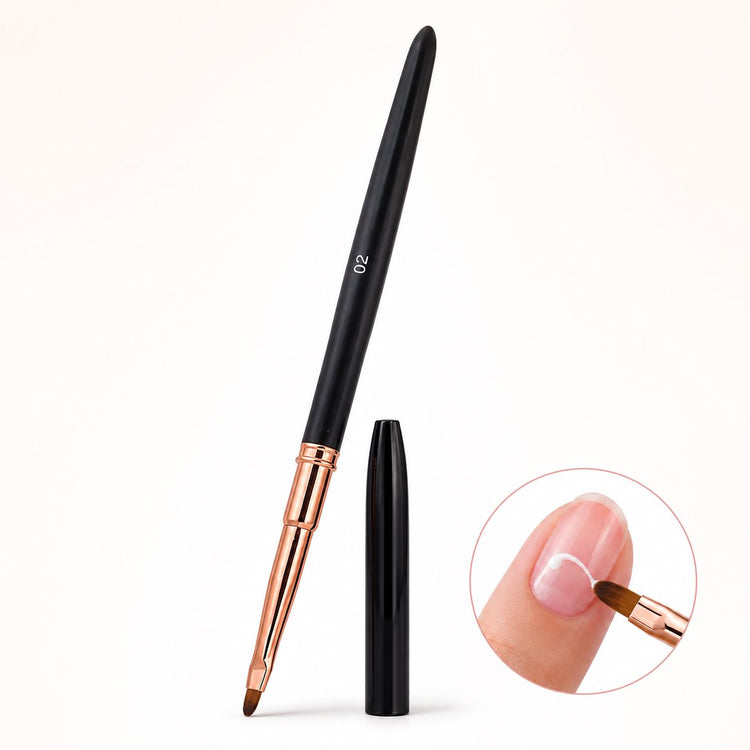 Gel Brush Black & Rose Gold With Cap