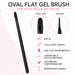 Size 6 black gel brush for solid gels and gel polish, with oval flat nylon bristles and 13.5 cm total length.

