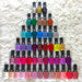 Sina gel polish colour collection with assorted pastel, neon, red, pink, blue, green and neutral shades for salon nail art and professional manicures