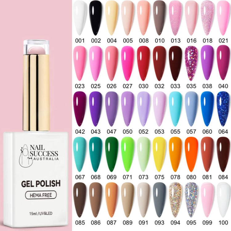 Gel Polish Colours Hema Free Nail Success 15ml CollectionPack 50 Colours - Kit 1