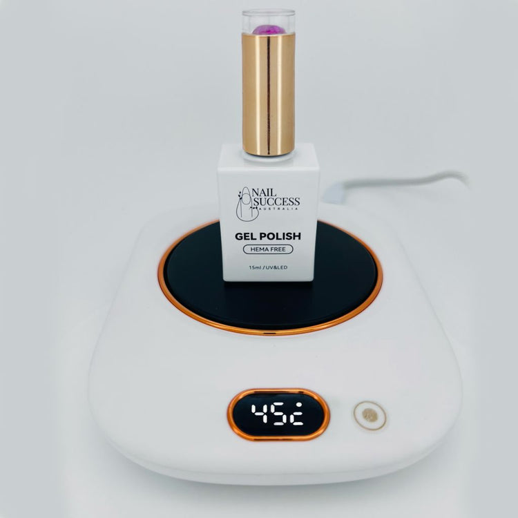 NSI Australia Gel Polish Warmer—Nail Success gel polish warming on heat plate; digital display 45°C