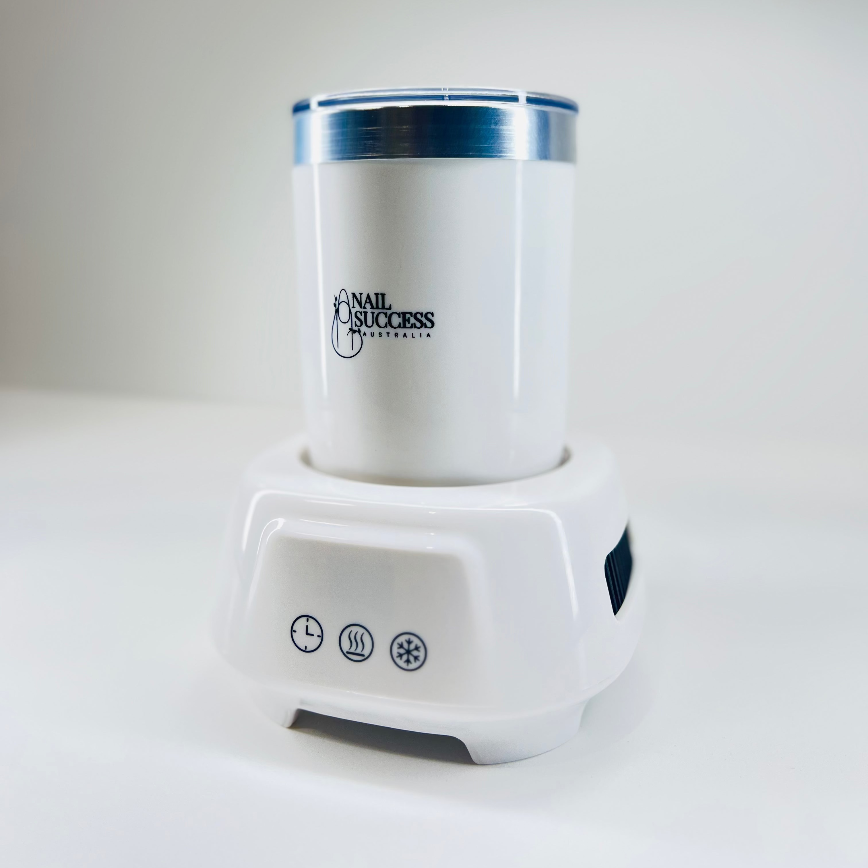 NSI Australia Gel Warmer & Cooler Pro—white dual-temperature plate for gel polish bottles with LED display