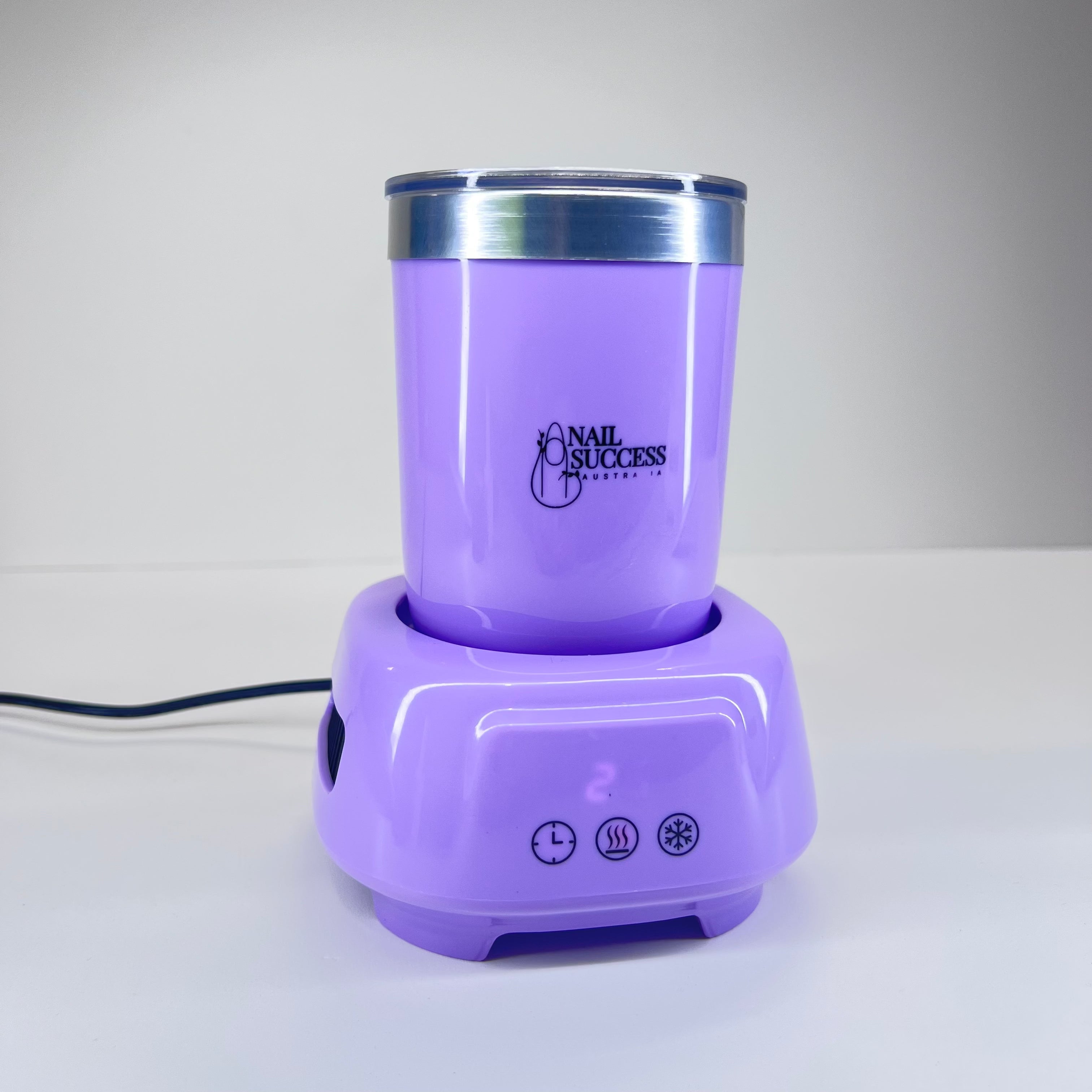 NSI Australia Gel Warmer & Cooler Pro—purple dual-temperature plate for gel polish bottles with LED display