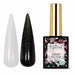 LED 15ml shown with white and black gold glitter nail swatches