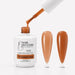Golden Hour Rubber Base Gel - open bottle with brush and swatches
