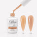 Golden Hour Rubber Base Gel - open bottle with brush and swatches