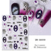 NSI Australia Halloween 5D embossed nail art stickers—spiders, webs, purple eye; sheet SW-5D098 with sample nails