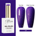 Nail Success Australia HEMA-free gel polish shade 128 with vibrant purple shimmer swatches in glossy and matte finish