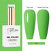 Nail Success Australia HEMA-free gel polish shade 144 with bright lime green swatches in glossy and matte finish