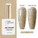 Nail Success Australia HEMA-free gel polish shade 147 with champagne gold glitter swatches in glossy and matte finish