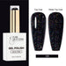 Nail Success Australia HEMA-free gel polish shade 150 with black holographic glitter swatches in glossy and matte finish