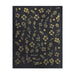 Nail Success Australia BTF-S51 gold hibiscus flower nail stickers with floral, star and swirl designs on black backing sheet