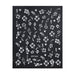 Nail Success Australia BTF-S51 white hibiscus flower nail stickers with floral, star and swirl designs on black backing sheet
