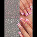 Hibiscus flower nail stickers set in pink and white with sample French tip manicure