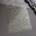 Nail Success Australia BTF-S51 gold hibiscus flower nail stickers with floral, star and swirl designs on display sheet