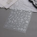 Nail Success Australia BTF-S51 silver hibiscus flower nail stickers with floral, star and swirl designs on display sheet