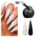 Nail Success Australia Holographic Flakes Gel Polish 004 shown on white nails with black and white swatch comparison