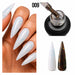 Nail Success Australia Holographic Flakes Gel Polish 009 shown on white nails with black and white swatch comparison