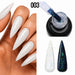 Nail Success Australia Holographic Flakes Gel Polish 003 shown on white nails with black and white swatch comparison