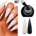 Nail Success Australia Holographic Flakes Gel Polish 007 shown on white nails with black and white swatch comparison