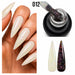 Nail Success Australia Holographic Flakes Gel Polish 012 shown on white stiletto nails with open bottle brush and black and white swatches