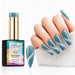 Ice Comet HEMA- and TPO-free blue Diamond Cat Eye Gel Polish with matching manicure and nail swatch – Nail Success Australia