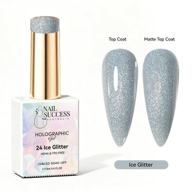 Ice glitter gel polish holographic gel polish NSI Australia