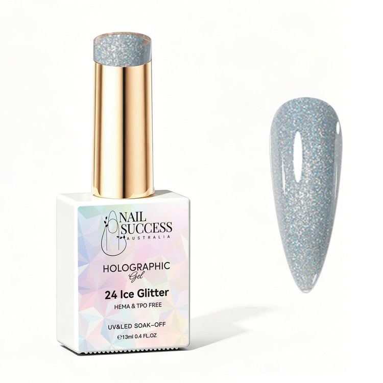 Ice glitter gel polish holographic gel polish NSI Australia