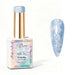Ice Sky Aurora Pearl Gel Polish with pale blue pearl shimmer swatch and glossy nail finish